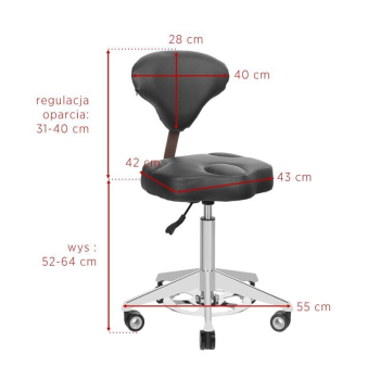 TABORET KOSMETYCZNY AZZURRO 156F BUMP-UP CZARNY